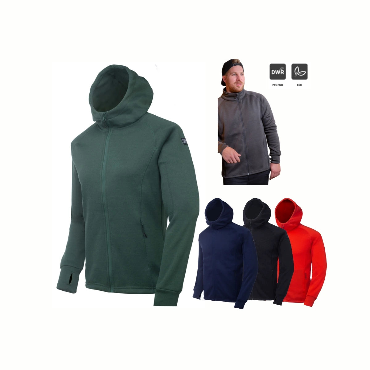 Skratta Strickfleecejacke Herren mit Kapuze Liska
