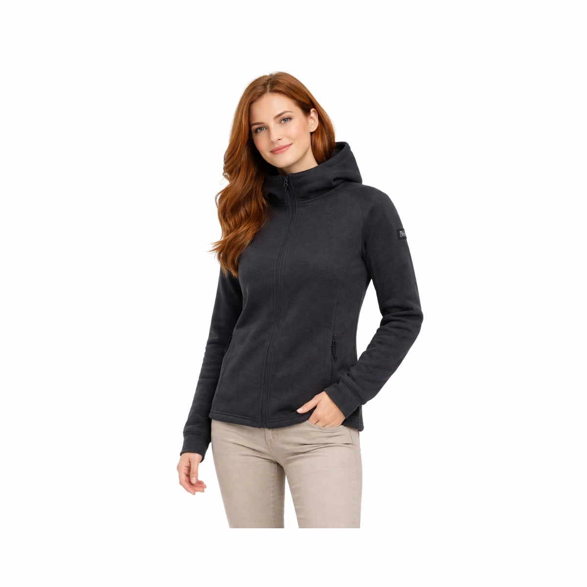 Skratta Strickfleecejacke Damen mit Kapuze Liska