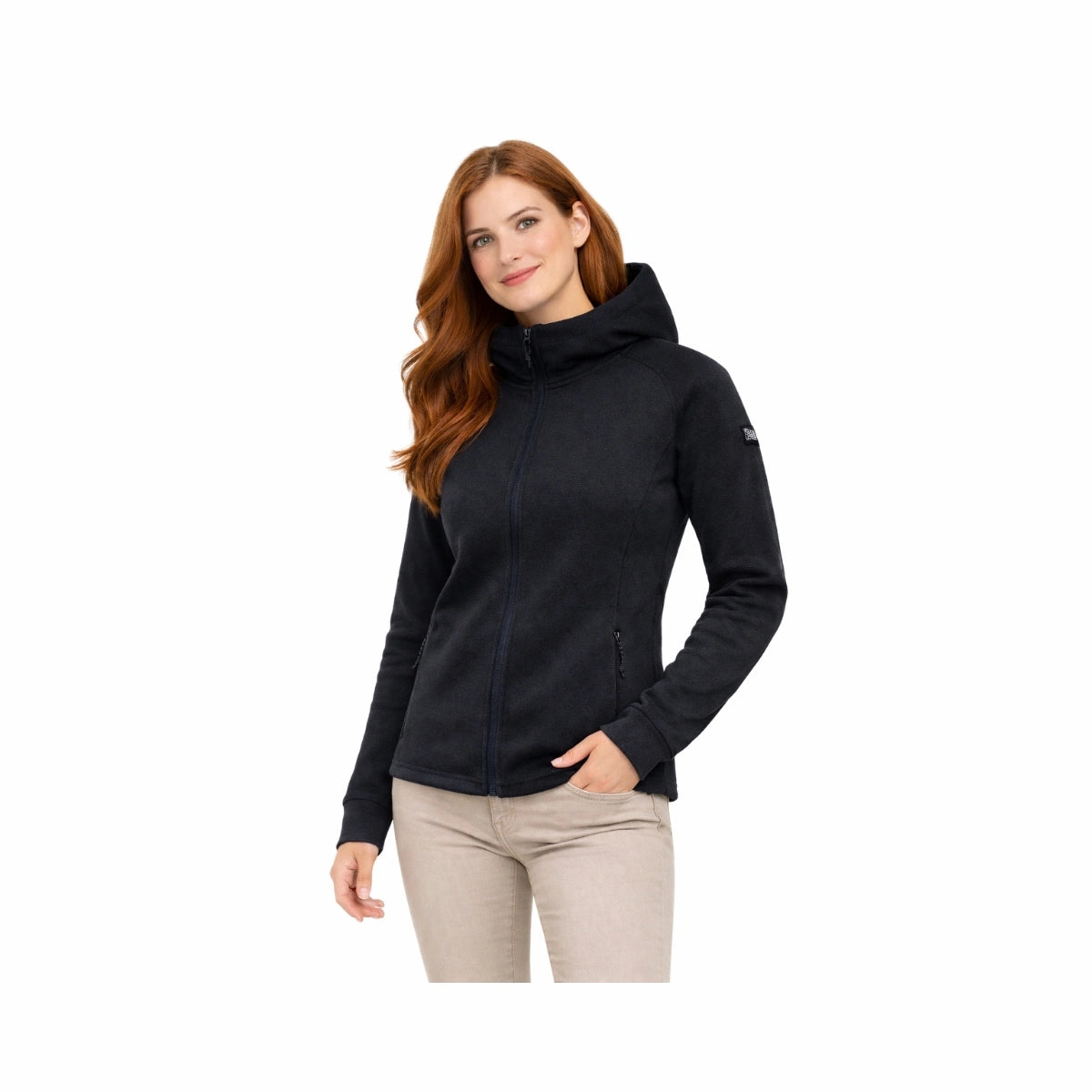 Skratta Strickfleecejacke Damen mit Kapuze Liska