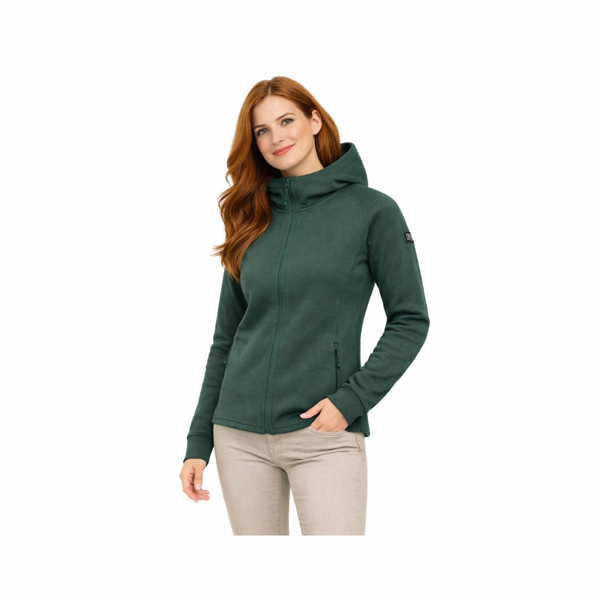 Skratta Strickfleecejacke Damen mit Kapuze Liska
