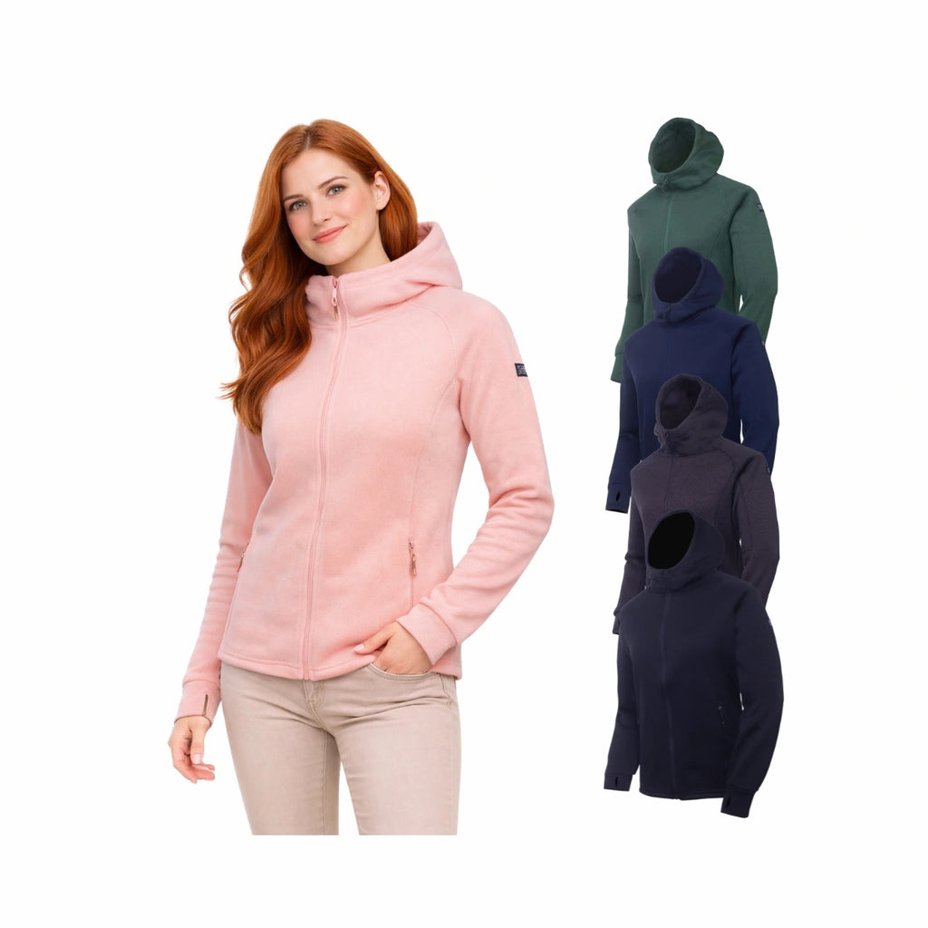 Skratta Strickfleecejacke Damen mit Kapuze Liska