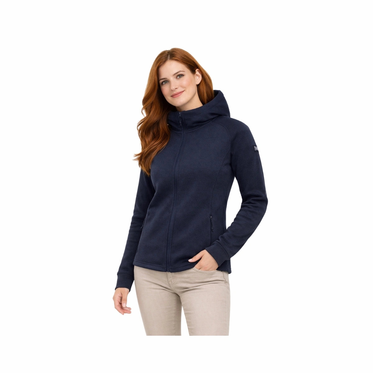 Skratta Strickfleecejacke Damen mit Kapuze Liska