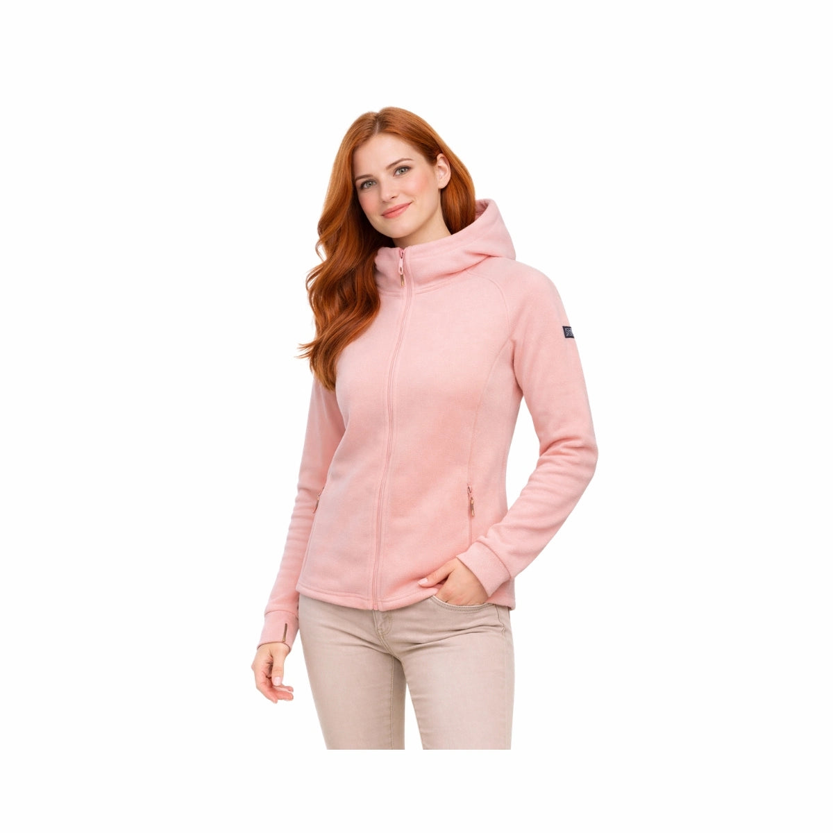Skratta Strickfleecejacke Damen mit Kapuze Liska