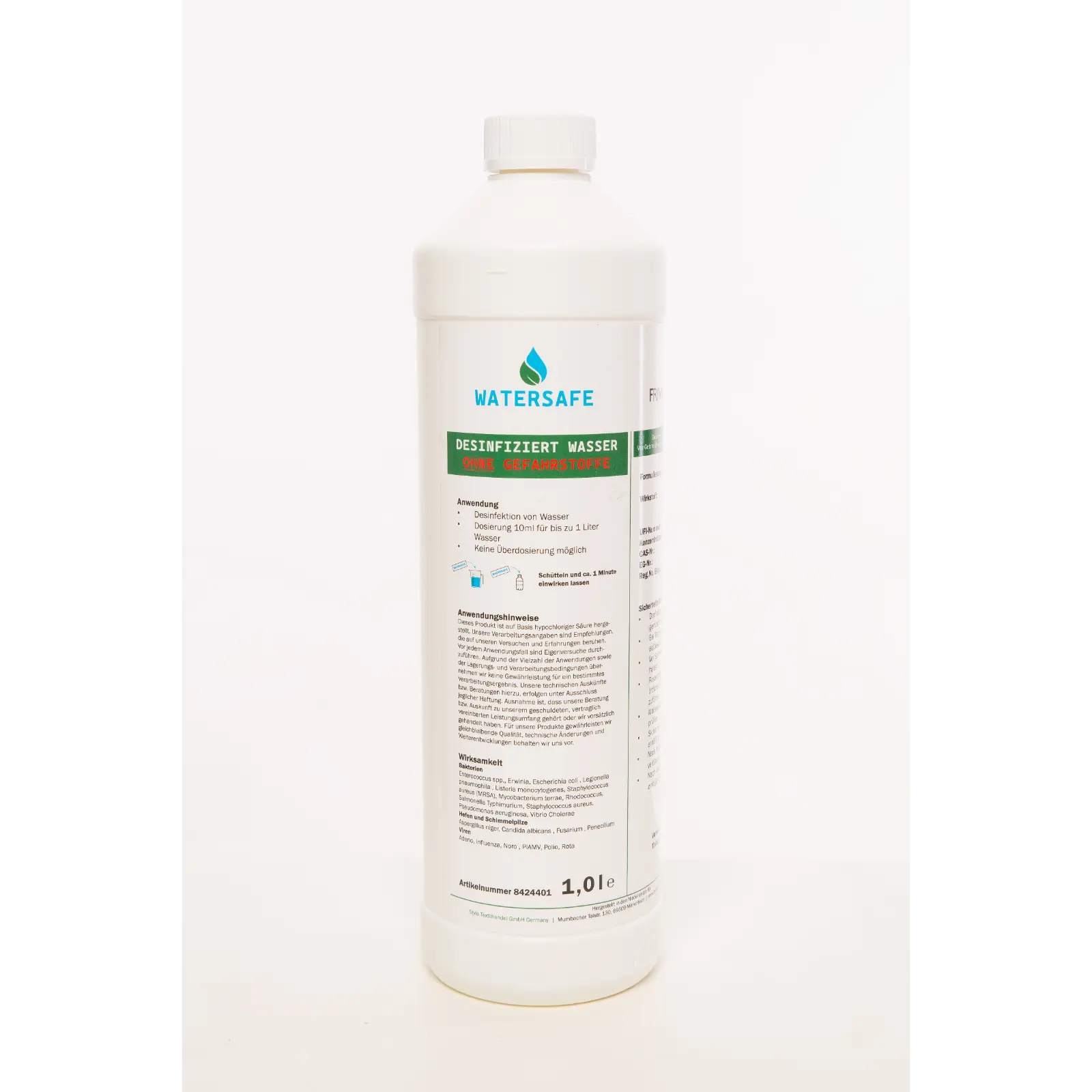 1 Ltr. AriOn Frivild Sweden Watersafe 375ppm Wasseraufbereitung, Outdoor-Wasserreiniger für sicheres Trinkwasser