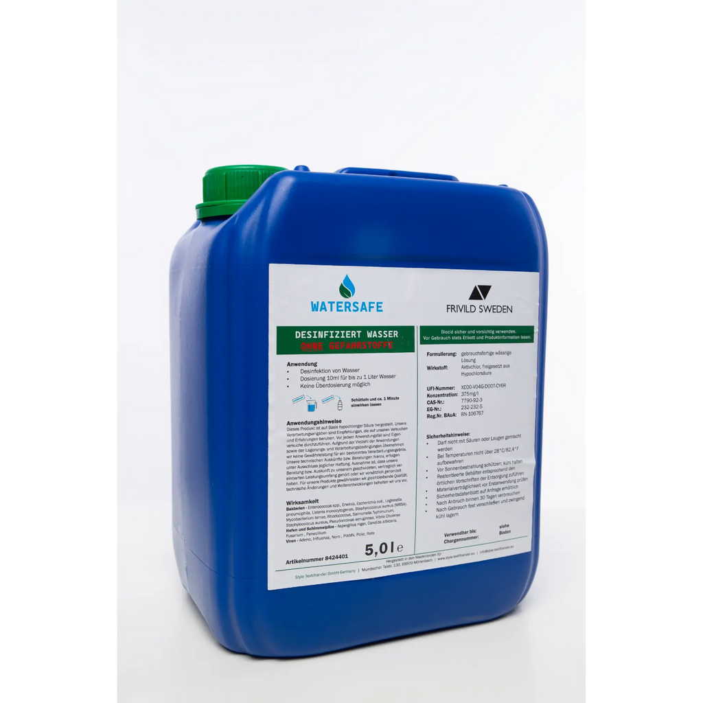 5 Ltr. AriOn Frivild Sweden Watersafe 375ppm Wasseraufbereitung, Outdoor-Wasserreiniger