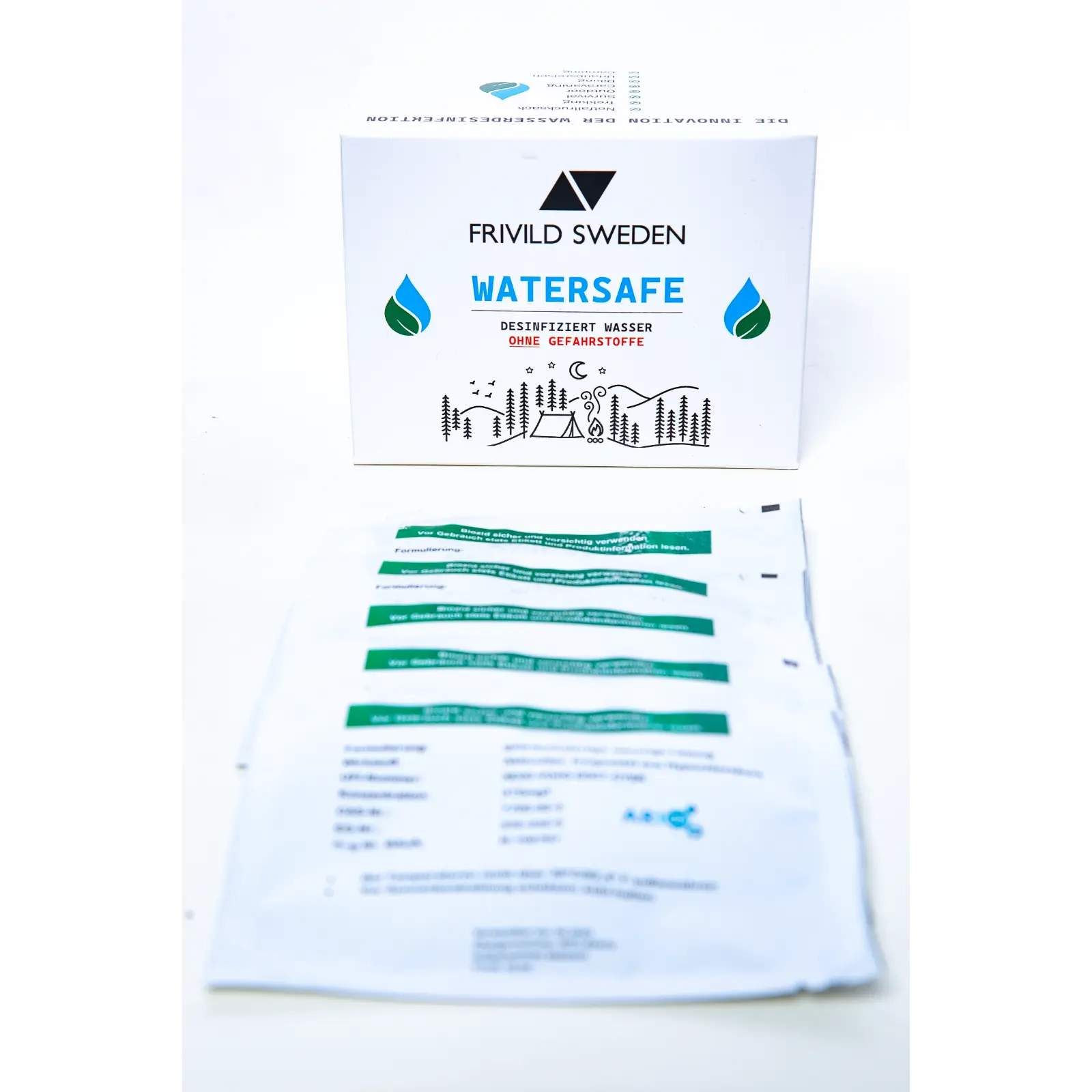 AriOn Watersafe Beutel 20Stk. a 10ml Frivild Sweden Watersafe 375ppm Wasseraufbereitung, Outdoor-Wasserreiniger