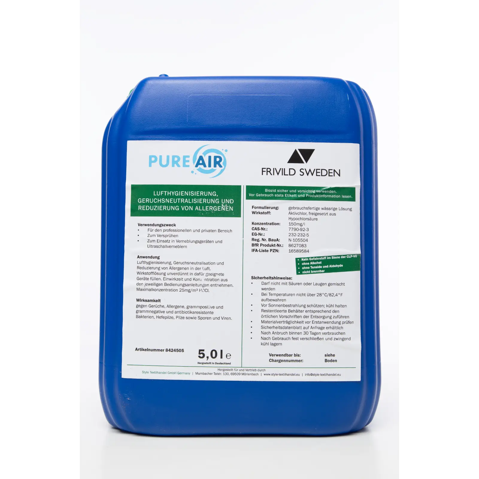 5 Ltr. PureAir 150ppm Desinfektionsmittel Luftreinigungsmittel