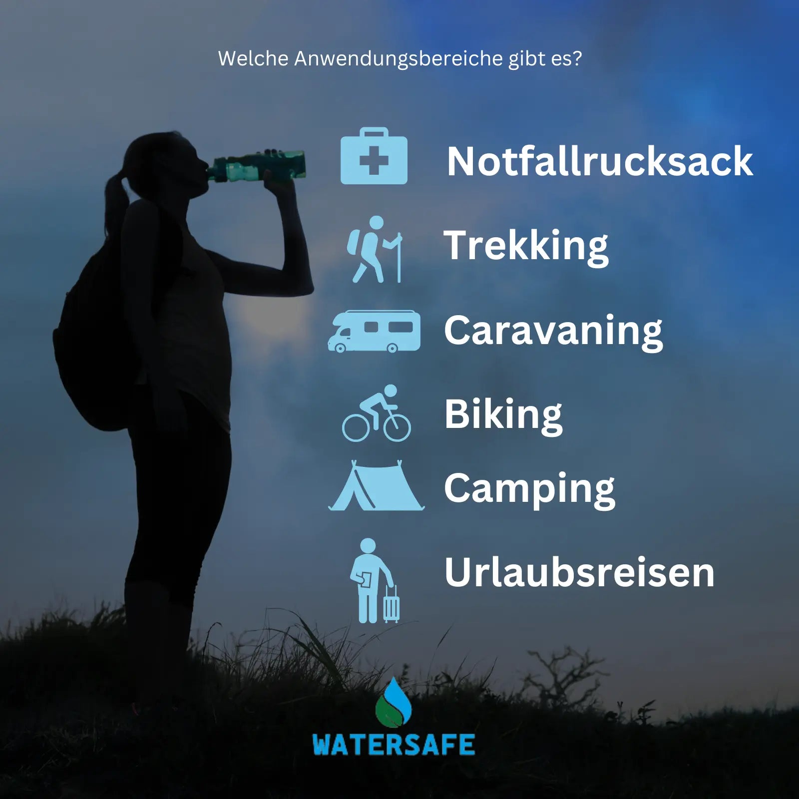 AriOn Watersafe Beutel 20Stk. a 10ml Frivild Sweden Watersafe 375ppm Wasseraufbereitung, Outdoor-Wasserreiniger