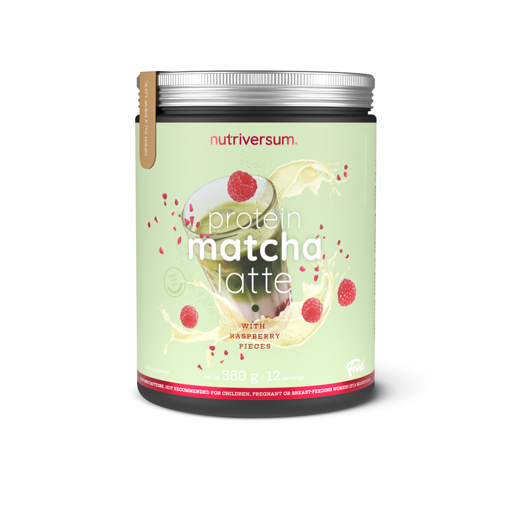 Nutriversum Protein-Matcha-Latte mit Proteinpulver und Himbeerstückchen Flow 360gr